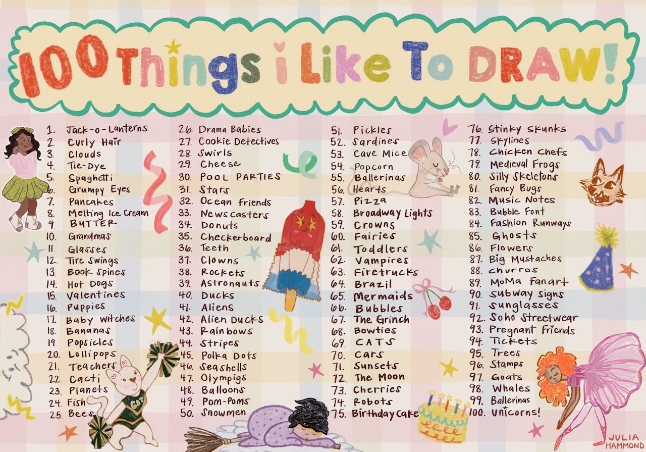 100 THINGS I LIKE TO DRAW